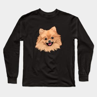 Pomeranian - Black Background Long Sleeve T-Shirt